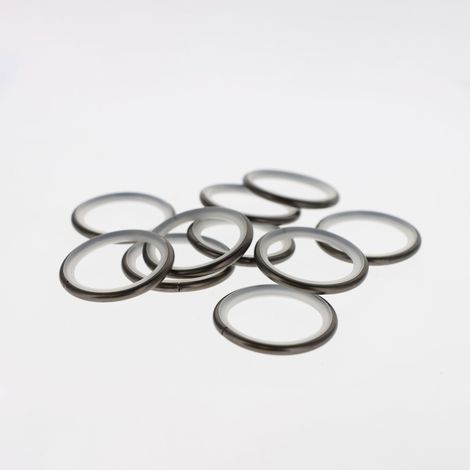 Lot de 10 anneaux avec insert pour rideaux de 35x42mm en Carbone - Boulet (1/4)