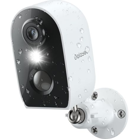 GALAYOU Caméra de Surveillance WiFi Extérieure et Intérieure 2K sans Fil sur Batterie, Caméra IP avec Vision Nocturne en Couleur, Détection PIR et Étanchéité IP65 (1/5)