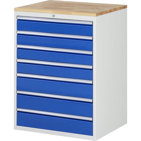 Rau Schubladenschrank Buche-Top und 7 x Schubl.-XL 4x120 3x150mm (1/5)