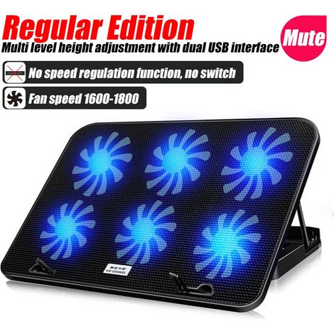 Verstellbarer USB-Laptop-Kühlständer für 13-18 Zoll Laptops mit 6 Lüftern, für Gaming-PCs.