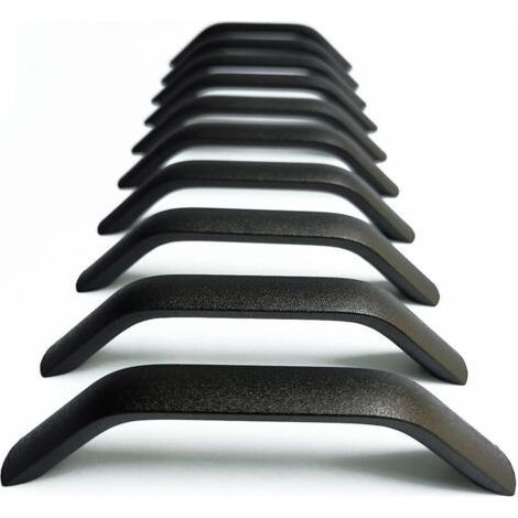 Houhence – Lot de 10 poignées de meuble 128 mm – Acier inoxydable noir mat – Installation facile avec vis M4 – Pour armoires et tiroirs (1/5)