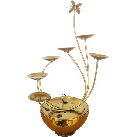 KÖHKO® Zimmerbrunnen Goldblumentopf mit LED-Beleuchtung (1/3)