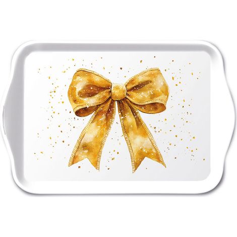 Mini plateau en mélamine nud doré de Noël (1/2)