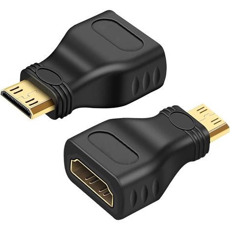 2 Adaptateur Mini HDMI vers HDMI,Alliage d'aluminium,Résolution 4K Ultra HD,Connecteurs plaqués or,Ordinateurs et Caméras (1/5)