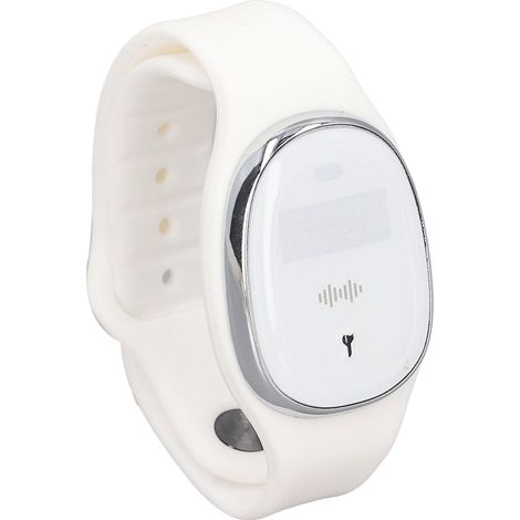 Bracelet anti-moustiques à ultrasons rechargeable par USB pour sports de plein air, idéal pour les femmes enceintes et les enfants (blanc). (1/5)
