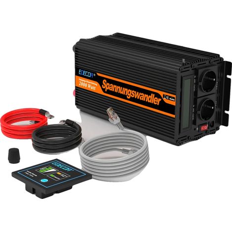 Inverter da CC a CA, potenza nominale 2000 W, potenza di picco 4000 W, 2000 W, 12 V, 220-240 V (1/2)