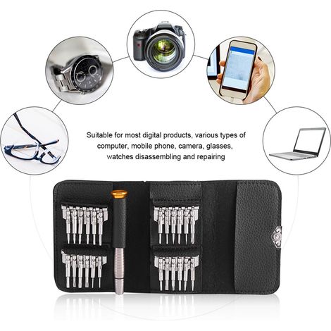 Ensemble de 25 mini tournevis de précision pour ordinateurs portables, montres, bijoux et appareils électroniques (1/5)