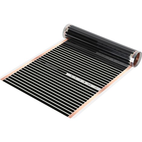 Wolketon Film chauffant 1 pièce,220 W/m²,pour 1 m²,chauffage électrique au sol,2 x 0,5 m,épaisseur 0,338 mm,noir,avec accessoires (1/5)