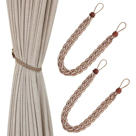 Embrasses de rideaux minimalistes tissées à la main - Embrasses et accessoires pour rideaux (marron) (1/5)