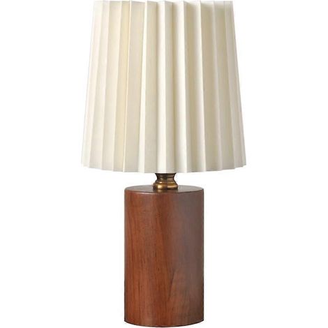 Kleine Schreibtischlampe im antiken Stil, koreanischer oder nordischer Stil, plissierter Schirm, Massivholz, Schlafzimmer-Kopfteillampe
