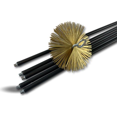 Kit ramonage classique conduit non gainé Hérisson acier 5 cannes de 1,4 m Ø 200 mm - Kit classique acier court (1/5)
