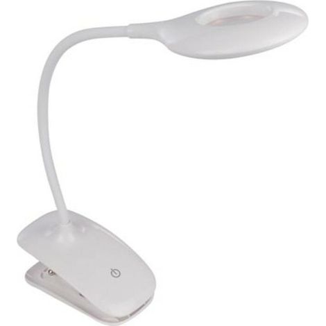 Lampe LED rechargeable avec pince/socle, col de cygne, connexion USB, interrupteur marche/arrêt et fonction de variateur, 20 LEDs, pour enfants, adultes, seniors, lecture, diamond painting, (1/5)