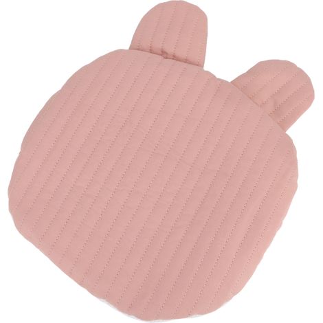 Oreiller pour tout-petit, respirant, en coton doux, portable, motif dessin animé, pour bébé, pour dormir en poussette, rose (1/5)