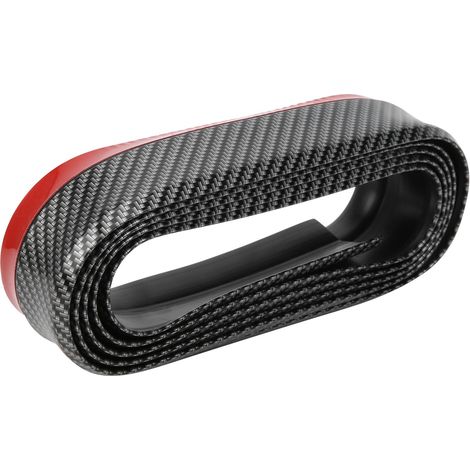 Protection Pare-Chocs Avant en Caoutchouc, Bande Anti-Collision pour Jupe Latérale, Style Fibre de Carbone, 2,5m/8,2ft (1/5)