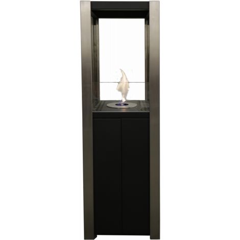 Biocamino pavimento Nevada Nero 1,5 kW – vetro frontale, altezza 120 cm, potenza decorativa – Tecno Air System (1/4)