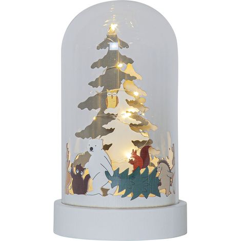 LED Weihnachtsleuchte Forest Friends Glaskuppel Holz H 195cm (1/3)