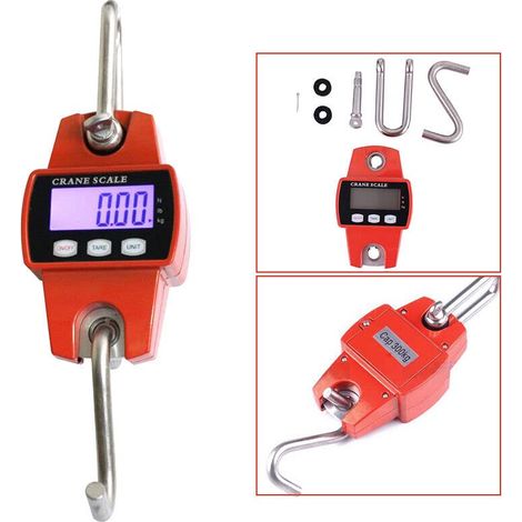 300KG Profi Digital Hängewaage, LCD Zugwaage Industriewaage Waage Elektronische Digital Kranwaage Ablesbarkeit 0,1kg Wildwaage für Jagd Forstwirtschaft Waage