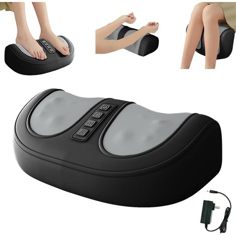 Massaggiatore plantare verde, massaggio shiatsu con rulli, calore e luce rossa, 3 intensità, per casa e ufficio (nero) (1/5)