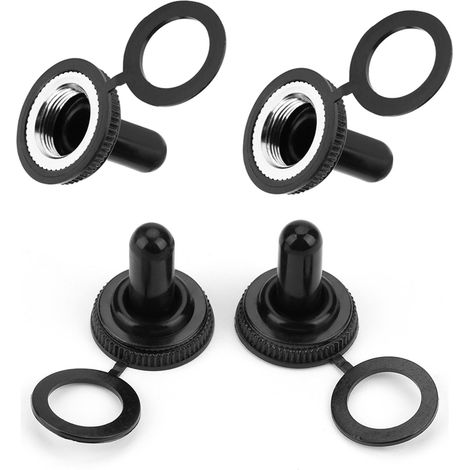 20 pièces capuchon caoutchouc étanche pour interrupteur à bascule 12mm noir (1/5)