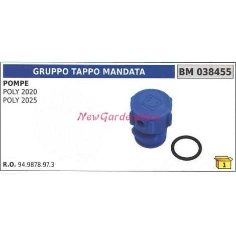 Conjunto tapa de impulsión Bomba UNIVERSAL Bertolini POLY 2020 2025 038455