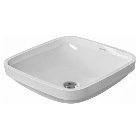 Lavabo à encastrer DURAVIT DURASTYLEavec trop plein sans trou de robinetterie B 370x370mm sans trou de robinetterie blanc