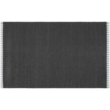 ALFOMBRA INTERIOR Y EXTERIOR NEGRA GENOVA 160X230 CM