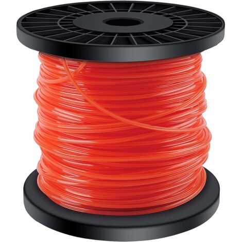 Fil Coupe Bordure 2,8mm rechange pour coupe-bordure débroussailleuse nylon Longueur 100 m Convient à la Majorité des Débroussailleuses - Forme étoile Orange 2,8 Mm X M
