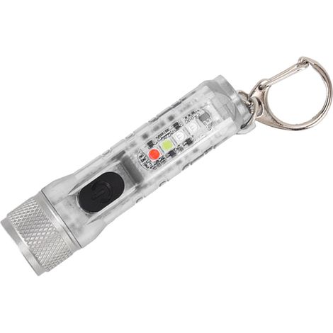 Lampe torche porte-clés longue portée, lampe torche LED ultra-lumineuse rechargeable par USB, mini lampe torche pour l'extérieur M300, transparente non fluorescente (1/5)