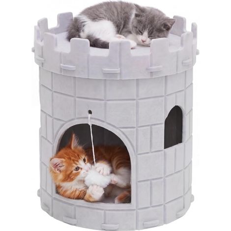 Niche pour chat d'intérieur - Grand lit pour chat - Grotte avec (1/5)