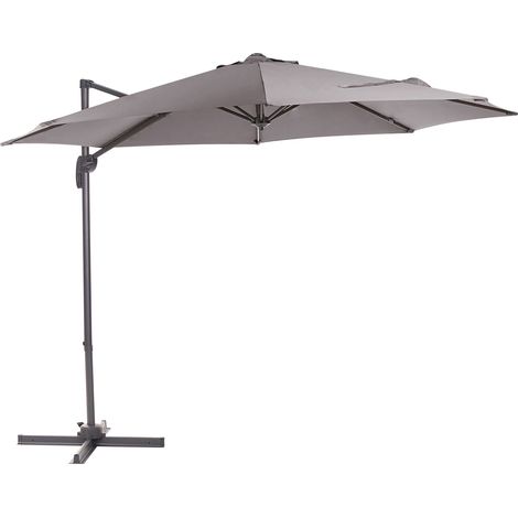 Parasol de Jardin 300 cm en Aluminium et Tissu Anthracite à Manivelle Design Savona (1/5)