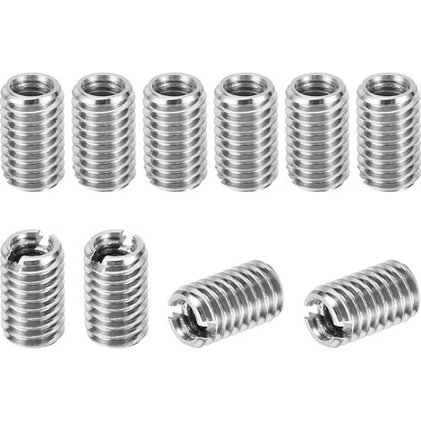 Filetage Adaptateurs Manchon Réduction Écrou Insert Fileté, 10 pcs M61 Mâle à M40.7 Femelle Réparation Insérer Écrou Vis Réducteur Conversion Inox Acier Fixation 10mm (1/5)
