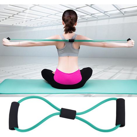 Élastique de fitness tube résistance pour musculation et entraînement yoga (Vert) (1/3)