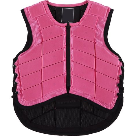 Gilet d'équitation enfant rembourré mousse, protection de sécurité équine, équipement protecteur corporel rose, taille CM (1/5)
