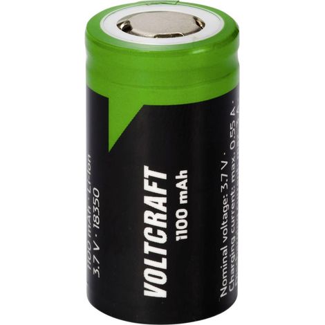 VOLTCRAFT VC-18350 Batteria ricaricabile speciale 18350 Flat Top Litio 3.7 V 1100 mAh 1 pz.