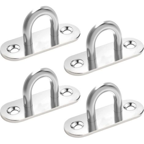 Piastra ad occhiello in acciaio inox 304 – Confezione da 4 bulloni a U per montaggio a parete, soffitto o imbarcazione