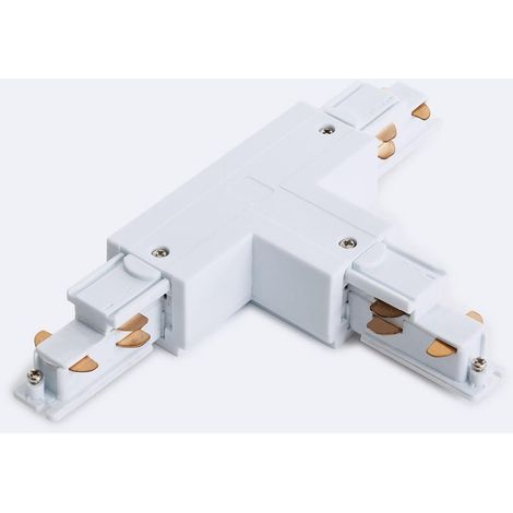 Conector Right Side Tipo T para Carril Trifásico DALI Blanco