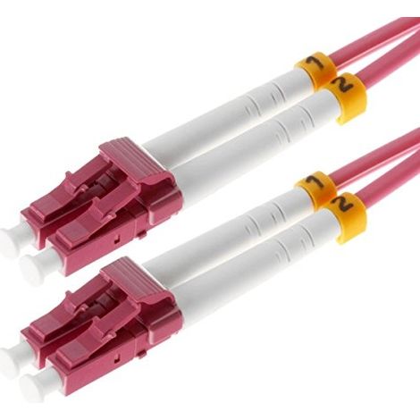 HELOS CÂBLE PATCH LWL 50/125 MICRON, OM4 LC 2,0 M, LC DUPLEX STECKER, ERIKAVIOLETT/ROUGE FONCÉ, 115701 (1/3)