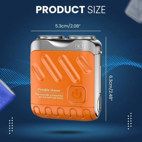 Mini Rasoir Électrique Homme Orange - 1 pièce, orange, universel - rasoir homme voyage valise design compact etanche - hom Aucunely (1/5)