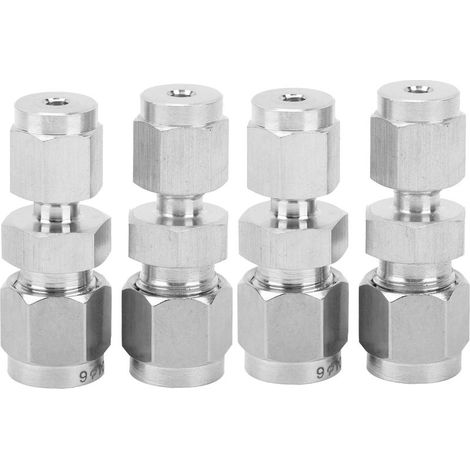 4 Raccords Réducteurs Droits Douille Double 304 Inox, Adaptateur Tube Compression Ф3/Ф6 (1/5)