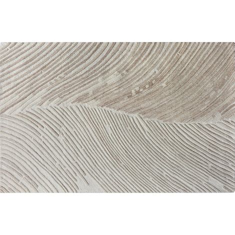 Tapis en relief 100% laine fait à la main - 200 x 290 cm - 2200g/m2 - Ivoire - SERAPHINA