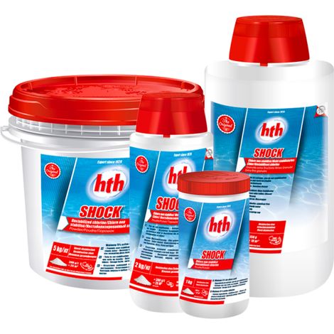HTH – Désinfectant chloré de piscine – Chlore choc non stabilisé 2 kg – Dissolution rapide – Teneur en chlore 75%