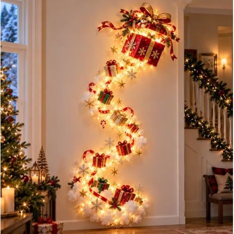 Guirlande lumineuse murale « Sentier magique de Noël » - Cadeau H100cm (1/5)