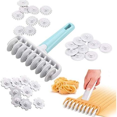 Rouleau À Pâtisserie - 37 Pièces Avec Têtes Remplaçables En Plastique - Pour Bordures De Tartes Et Raviolis - Blanc (1/5)