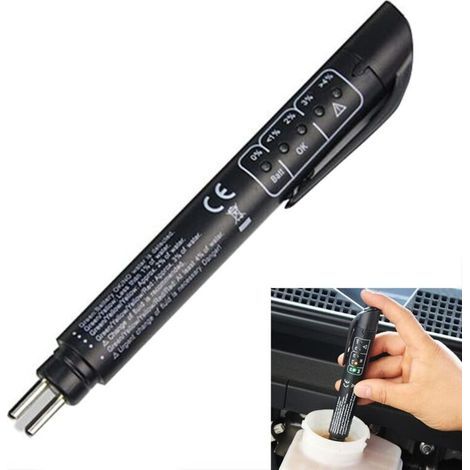 Testeur Liquide de Frein,Testeur Liquide de Frein Voiture,Stylo Testeur Liquide de Frein,Testeur de Liquide de Frein Numérique,5 LED Indicateur Outil de Test de Voiture pour DOT3,DOT4,DOT5 (1/4)