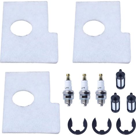Kit de 3 pièces filtre à air et carburant avec bougie pour STIHL 017 018 MS170 MS180 MS170C MS180C pièces de tronçonneuse avec clip en E remplaçant 11301240800 (1/5)