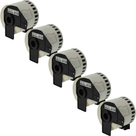 vhbw 5x Label Roll with Holder (1 Label) compatible with Brother PT QL720NW Label Maker - 62mm x 30.48m Premium White (1/5)