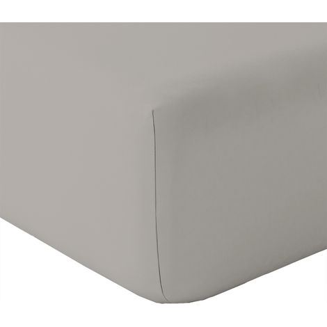 Drap housse en coton Lavé Oekotex Gris 140x190 cm