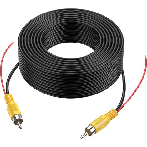 15M 50FT Vidéo Câble Rallonge RCA Jack Câble Prise Phono Connecteur Plug Male to Male pour Recul Voiture Fil de Détection Rouge (1/5)