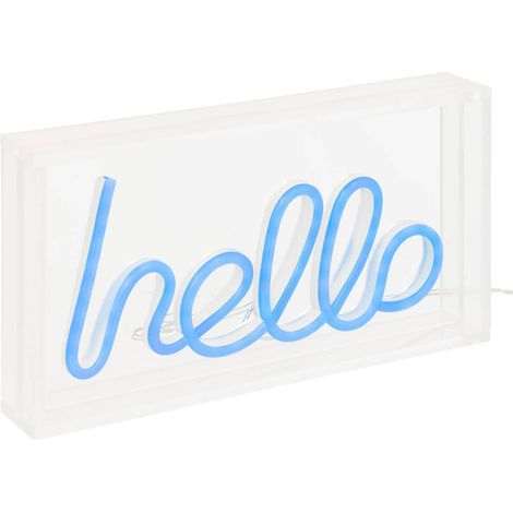 Tubo neon a led hello blu l 23cm - Atmosphera créateur d'intérieur (1/5)