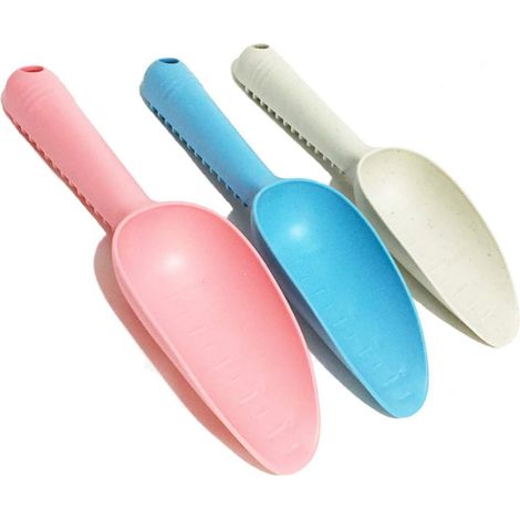 3 truelles de jardin pour enfants, outil de rempotage et plantation, plastique coloré, dimensions 25,5 x 7 x 3,5 cm, idéal jardin et bac à sable (1/5)
